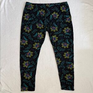 Gudrun Sjoden | Ange Micromodal Stretch Dark Floral Print Leggings Black (XXL)
